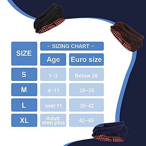 Non-slip Indoor Trampoline Socks ,Sticky Grip floor Anti-Skid Socks Yoga Rubber Bottom Breathable Cotton Socks 4Pairs