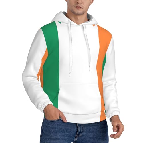 Sweat à capuche homme drapeau irlandais pull manches longues avec cordon serrage quotidien casual