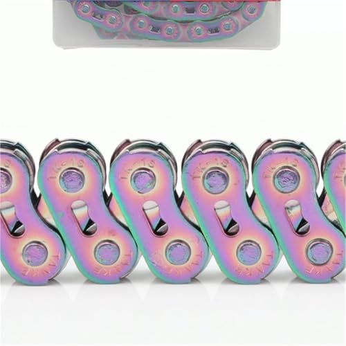 HKZRTUDS Compatible avec la chaîne de vélo à Vitesse Unique TANKE-100 maillons, Accessoire de Cyclisme VTT/BMX for vélos de Montagne,Pièces(S1 Colorful)