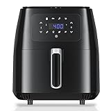 CateVoice Air Fryer 6.3 QT, Hot Air Fryer Oven with LED Digital Touchscreen, 1700-Watt Oil-less Healthy Cooker for Rapid Evenly Heating, 8 Cooking Presets, Nonstick Detachable Basket