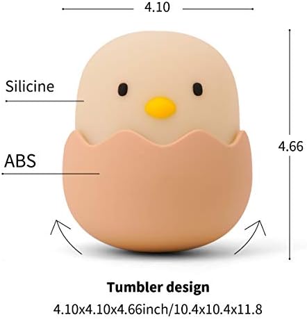 Wenscha Night Light Kids with Touch Sensor Baby Night Light Rechargeable Battery Dimmable Cute Chick Night Lights for Kids Children Baby Room Bedroom Sleeping and Reading - Warm White