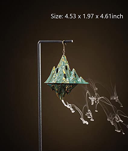 Licwrocca Ceramic Hanging Incense Burner Ball With Hook, Backflow Hollow Cones Incense Holder, Incense Waterfall Burner For Home Ornament Decoration (Mountain) #TOP1