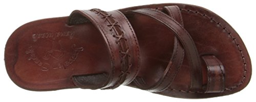 Rachel - Leather Criss Cross Sandal - Brown #TOP4