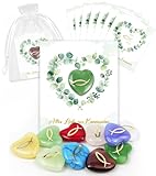 Kleine Geschenke für Kommunion Junge Mädchen, 10er Herz Glückssteine mit Fisch für Kinder mit Kommunion Karte und Organza Beutel, Mitgebsel Kommunion Gastgeschenke, Tischdeko Kommunion Deko