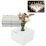 Tcatec 100Pcs Cardboard Florist Delivery Boxes 6''x6''x4'', Heavy Duty Floral Boxes for Arrangements, Flower Transport Boxes for Vase, Pot
