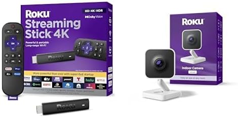 Amazon.com: Roku Streaming Stick 4K + Roku Indoor Camera 2024 - Home ...