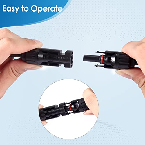 Thlevel DC Solar Plug 8mm / 5.5x2.1mm / 5.5x2.5mm Solar Cell Plugs Photovoltaic Adapter Cables Cable Connectors Waterproof 1.8M 16AWG for Solar Cells and Solar Generator