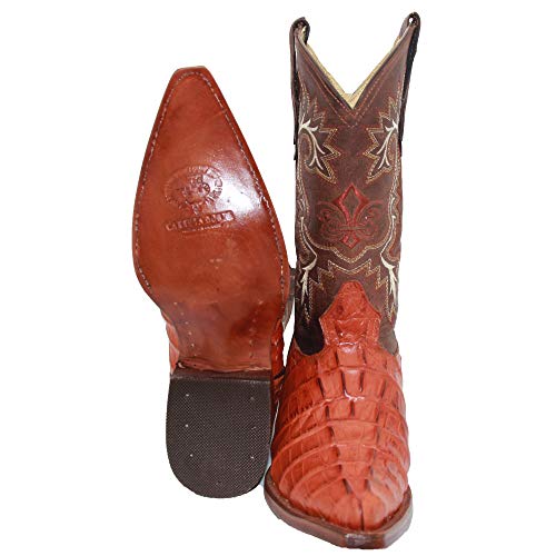 Western Shops Luxury Mens Leather Crocodile Alligator Print Snip Toe Western Cowboy Boots (10, Shedron) #TOP1