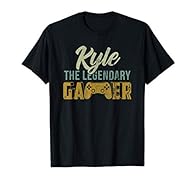 Custom First Name Kyle Online Games Video Games Player Legendary Gamer T-shirt for Gamer Video Game Player Computer Game Players Lightweight, Classic fit, Double-needle sleeve and bottom hem