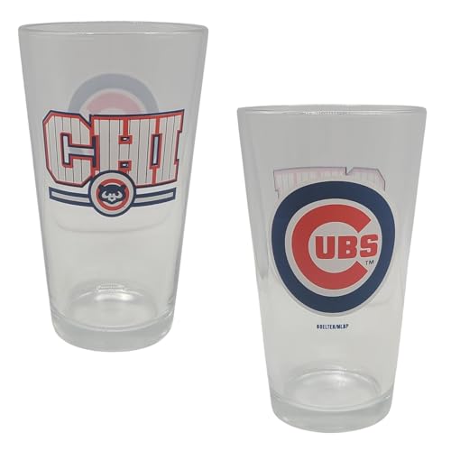 Boelter Brands Licensed MLB Letterman 16oz Pint Glass (Chicago Cubs)