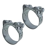Bekelan T-Bolt Hose Clamps,52-55mm Heavy Duty Adjustable Pipe Strap Clamp, 304 Stainless Steel and Wide Band for 2.15 Coolant Hose Clamp (2.05-2.17 inch, 2 pack)