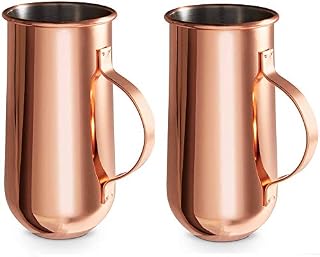 VonShef Set of 2 Copper Mugs with Handle – Ideal for Hot