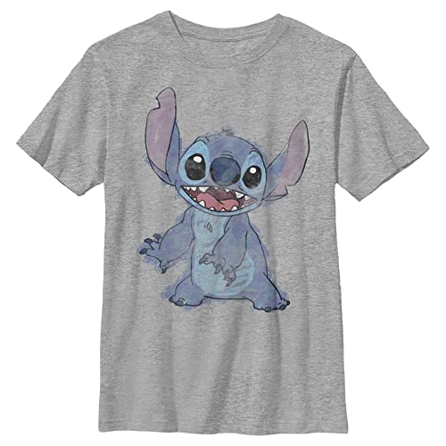 Disney Lilo Sketchy Stitch Boy's Heather Crew Tee