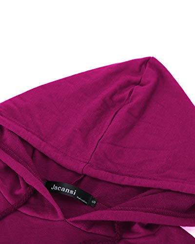 Jacansi Women's Sweatshirt Hoodie Dress with Pockets Long Sleeve Winter Dresses Long Purple 2XL