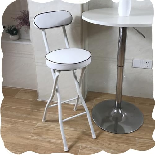 Taburete plegable de 24/26/22 pulgadas con respaldo, taburete de cocina plegable, taburetes de barra de desayuno, cojín suave de PU, taburete de altura de mostrador, sillas plegables altas que ahorran