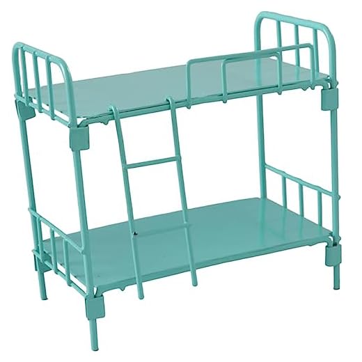 ibasenice Bunk Bed Mini Mold Mini Accessories Miniature Dollhouse Wooden Dolls Doll Beds Doll House Furniture Miniture House Furniture Mini Bunk Bed 1/12 Scale Accessories Metal Doll Bed Toy