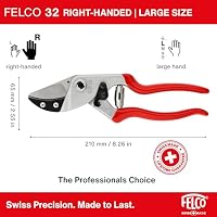 FELCO 32 Gartenschere (Baumschere, Schnitt-ø 25 mm, Länge 210, Gartenschere für große Hände, mit gebogenem Amboss, für Rechts- + Linkshänder) – Ansicht 2