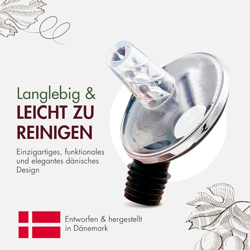 Foto von Oxytwister Weinbelüfter & Weindekanter – Universelles Wein Zubehör für Weinliebhaber, 2-in-1 Wein Gadget zur Verbesserung von Geschmack & Aroma, Passt auf alle Flaschen