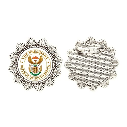 Broche de plata de Sudáfrica con flor mediano de alta joyería