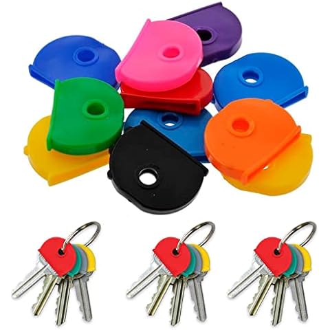 Fabulouz Key Covers| Key Caps Set| Assorted Colors Plastic Key Identifier Coding Label Covers| Easy to Identify Door Keys| Pack of 5 Cover