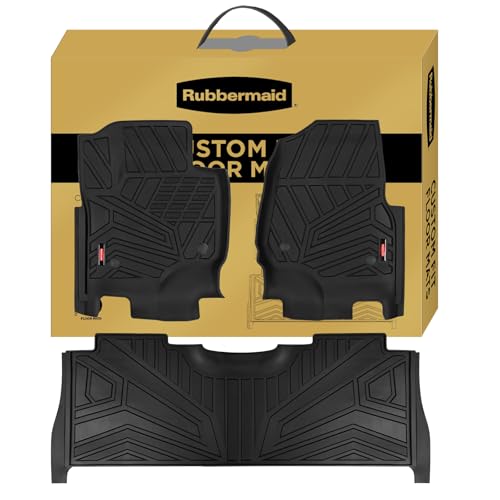 Rubbermaid Car Mats for Ford F250 F350 F450 F550 2017–2026 Crew Cab | All Weather Floor Mat Custom Fit Rubber Waterproof Heavy Duty Truck Mats Front Rear (Bucket Seat w/Under Seat Storage) by Rubbermaid - Used condition - US$86.62
