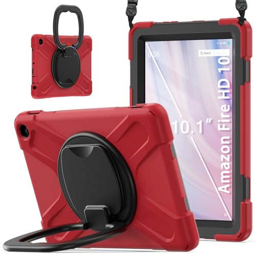 Accessoire Fire HD 10 coque de protection rotative rouge 13e génération 2023