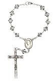 One Decade Auto Rosary made with Black Diamond Colored Austrian Crystals