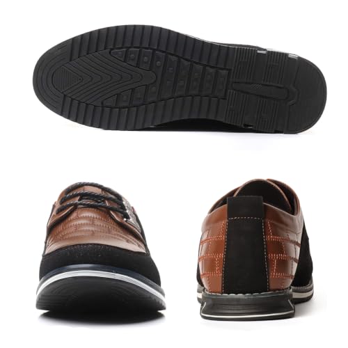 Image of Mens Dress Shoes Casual Business Oxford Derby Orthopedic Leather Shoes Simple Lace-up Walk Loafers Flats Shoes for Men