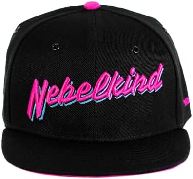 Nebelkind Pet met snapback, verstelbaar formaat, klep met pied-de-poule, uniseks, eenheidsmaat, zwart, Eén maat