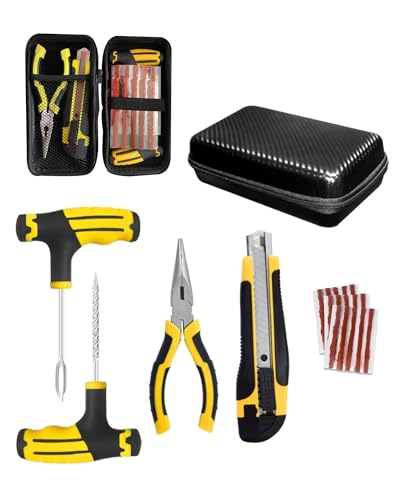 Thapncow däckreparationssats, tubeless bildäck, reparationssats, bärbart däckreparationsset för bilar, terrängfordon, motorcyklar, elfordon, cyklar med mera