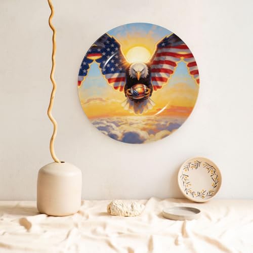 Plato decorativo FlagTemper en porcelana fina 7 in miniatura 5