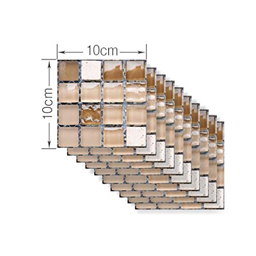 Frakyen 10 Pcs Stick On Tiles Kitchen Backsplash Mosaic Art Tiles 3D Self-Adhesive Tile Stickers For Kitchen Backsplash And Bathroom #TOP2