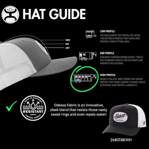 Image of HOOEY Officially Licensed Pabst Blue Ribbon One Size Fits All Adjustable Snapback Hat for Men and Women Mesh Back Trucker Hat