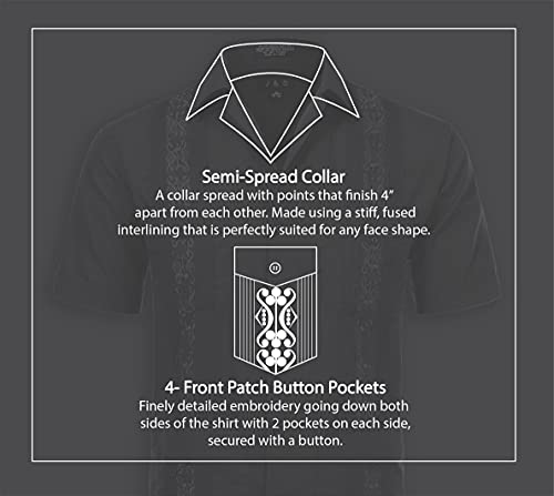 Allsense Men's Short-Sleeve Button-Down Cuban Guayabera Shirt2