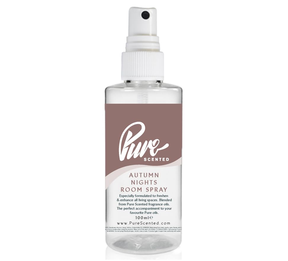 Pure Scented 100ml Room & Fabric Sprays Suitable For Home, Car, Caravan, Work, Gym Bags, Odour Eliminators (1 x 100ml, Autumn Nights)