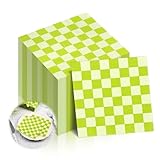 100 servilletas de papel a cuadros verdes de 5 x 5 pulgadas, servilletas desechables a cuadros, suministros de fiesta para picnic de verano, cóctel, fiesta, decoración de cumpleaños