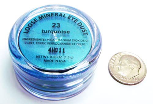 Pure Zivaª Beautiful Deep Turquoise Jade Blue Teal Loose Powder Mineral Glitter Single Pot Eyeshadow Dust Pigments; Talc, Paraben & Cruelty Free, No Animal Testing #TOP2