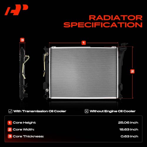 A-Premium Engine Coolant Radiator Assembly with Transmission Oil Cooler Compatible with Hyundai Sonata 11-14 2.4L, Azera 15-17 3.3L & Kia Optima 11-15 2.4L, Cadenza 14-15 3.3L, AT by A-Premium - Used condition - Image 3