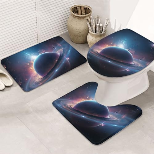 Tapis de bain antidérapants Space Planet lot de 3 pour wc - 2