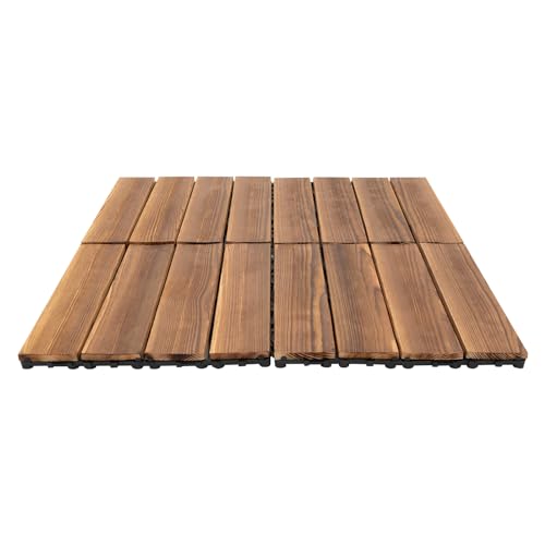 Baldosas de madera dura interconectables 30x30 cm paquete de 36 unidades para exterior 3