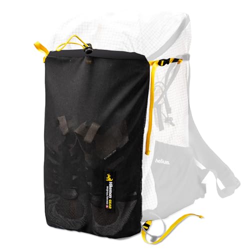 HIKEMAN Tasca a marsupio per zaino, leggera e traspirante, tasca frontale in rete elastica, per riporre indumenti bagnati/indumenti antipioggia (nero)