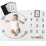 Henry Hunter Baby Milestone Blanket for Your Baby's Monthly Milestones with Frame & Memory Cards | Photo Milestone Blanket for Baby Boy and Girl | Premium Cotton Fleece | 30' x 40' (Gender Neutral)