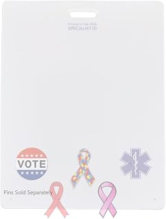 2 Pack - Badge Buddy Pin Holder for Nursing Pins - Horizontal 7 Hole Blank White Card Backer - Display Your Cute, Funny, Trading, Award & Medical Pins - Great for Nurse, Doctor, Student, Staff
