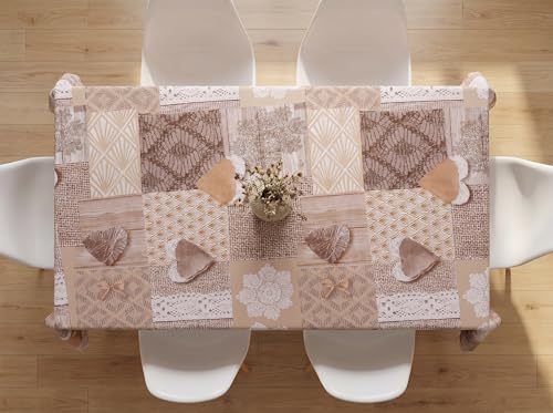 Image of Dakshya Industries PVC Waterproof Dining Table Cover 54x78 Inch for 6 Seater | Floral Printed Washable Oilproof Dustproof Table Cloth for Home Kitchen Dining Table (Diamond Glow)