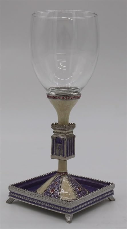 Majestic Giftware Green Decorative Wedding Kiddush Cup with Base | (RM-GEMKC21) 7-Inch Premium Quality Judaica Kiddush Cup | Perfect Wine Cup for Shabbat, Passover & Holidays | Perfect Jewish Gift