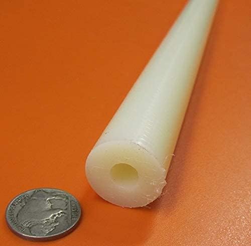 Natural Nylon Extruded Round Tubing .875" (7/8") OD x .375" (3/8") ID x 5 Ft. Length 1 pc