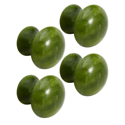 Pierres de massage visage en jade vert : lot de 4 outils champignons
