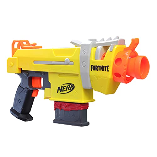 Image of Nerf Fortnite SMG-L Motorised Dart Blaster - Includes 3 Targets - Comes with 6-Dart Clip and 6 Official Nerf Elite Darts, Multicolor (E8890)