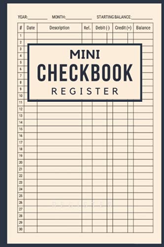 Checkbook Register Mini: Check Registers for Personal Checkbook | Checking Account Ledger Book for Small Business & Personal Use | Check and Debit Card Register