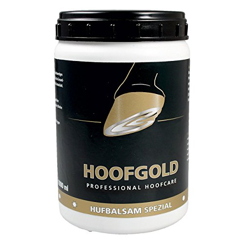 HOOFGOLD Baume spécial pour sabots – Onguent/huile pour sabot cheval 2-en-1 contre fourchette pourrie & pied sec – nourrit, protège & renforce – huiles essentielles pressées à froid – 980 ml